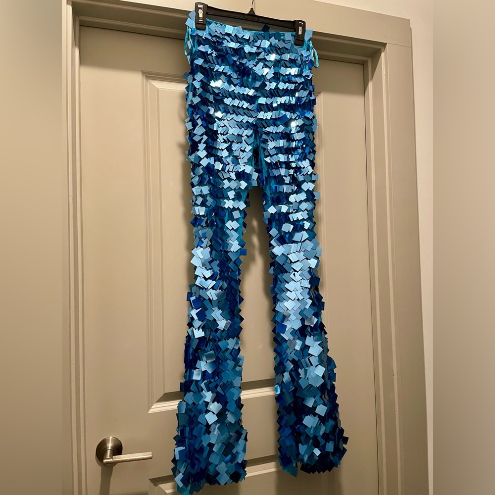 Blue sequin pants from Pretty Little Thing